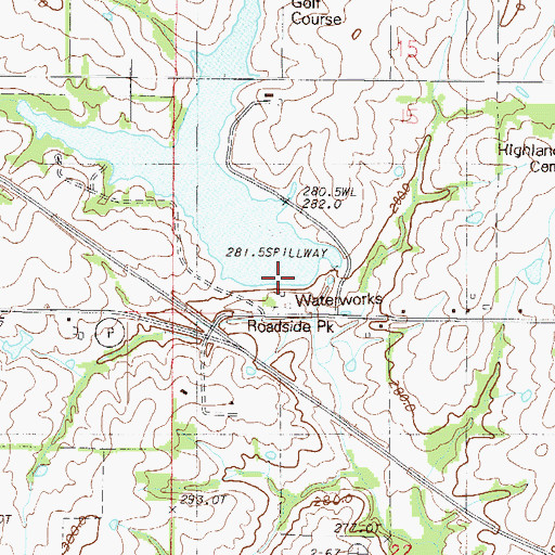 Topographic Map of Hamilton City Water Plant Dam, MO