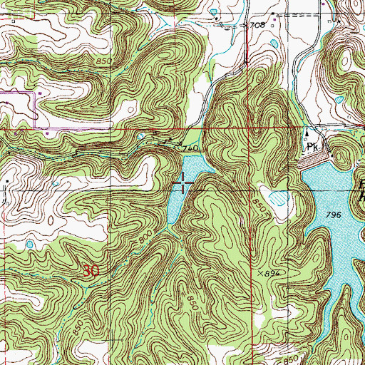 Topographic Map of Old Lake, MO