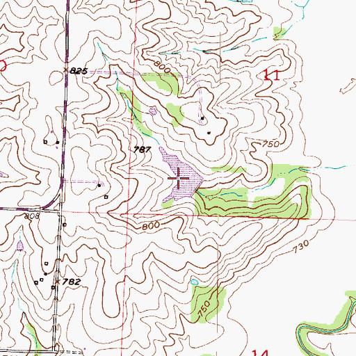 Topographic Map of Lafayette County Lake K-21, MO