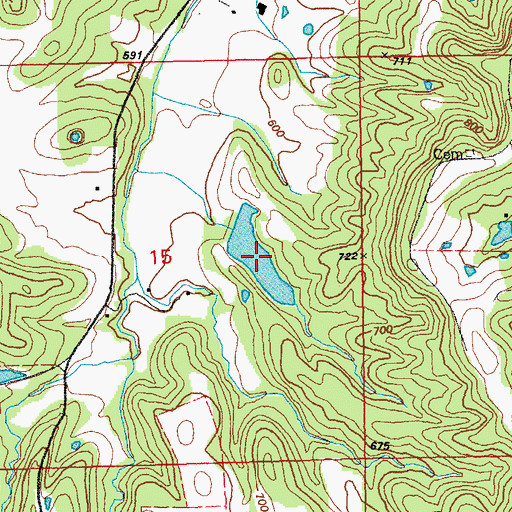 Topographic Map of Love Lake, MO