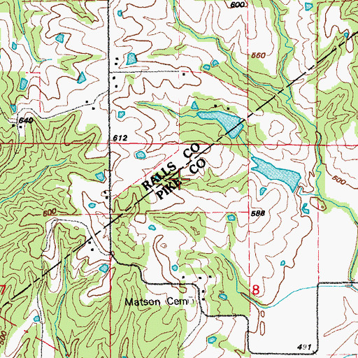 Topographic Map of Hurleys Lake Dam, MO