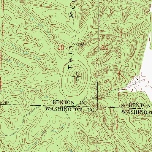 Topographic Map of Upper Round Top, AR