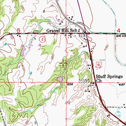 Topographic Map of Buck-Doe Run Creeks Watershed 32 Dam, MO