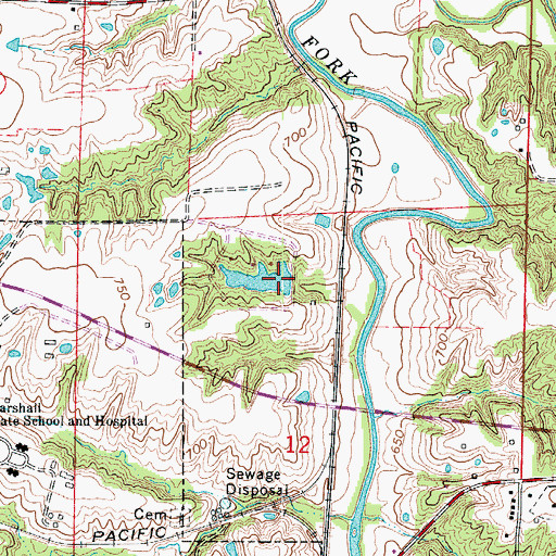 Topographic Map of Wallys Lake Dam, MO