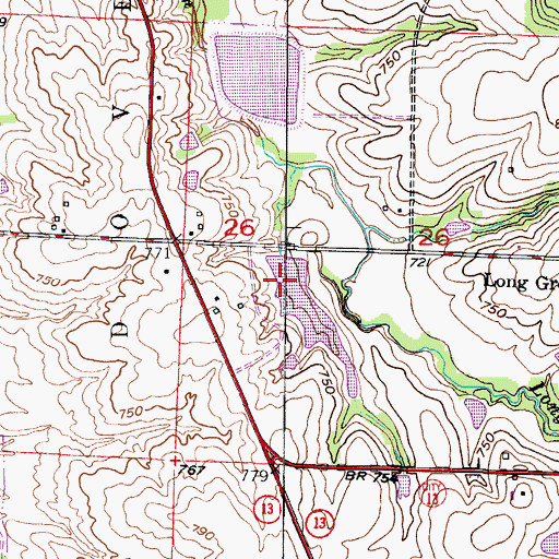 Topographic Map of Lake Mizzou Dam, MO