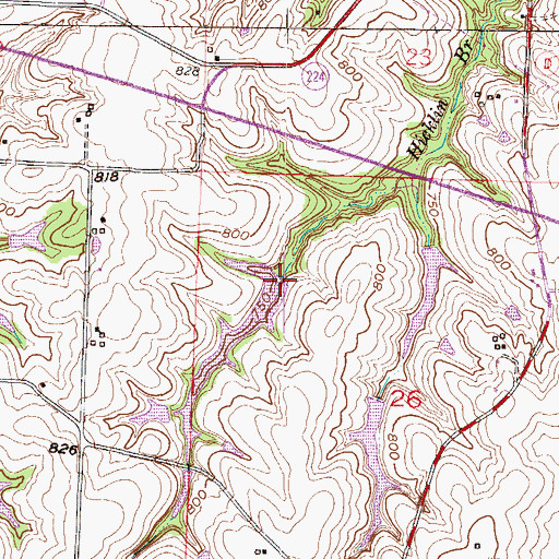 Topographic Map of Wellington-Napoleon Watershed Structure F-21 Dam, MO