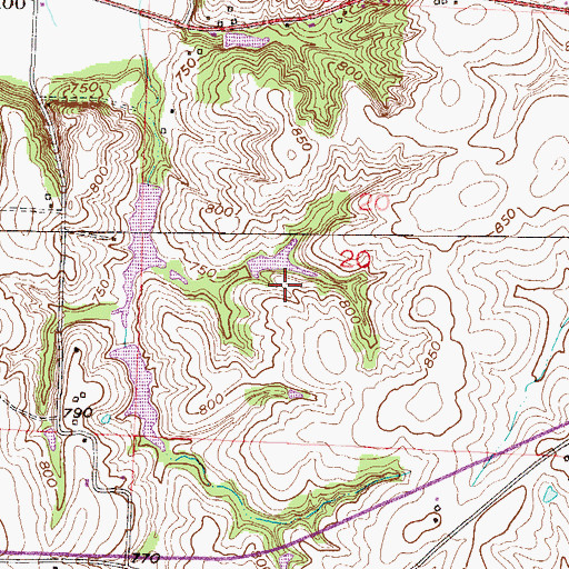 Topographic Map of Dam C-23 Dam, MO