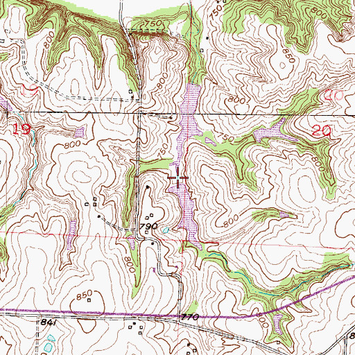 Topographic Map of Wellington-Napoleon Watershed Structure C-21 Dam, MO