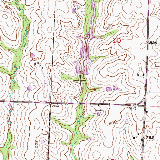 Topographic Map of Wellington-Napoleon Watershed Structure J-21 Dam, MO