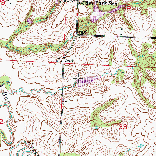 Topographic Map of Little Sni-A-Bar Watershed Structure Number 4 Dam, MO