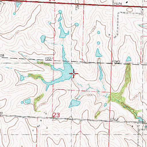 Topographic Map of Hoover Frankum Watershed Structure C-20 Dam, MO