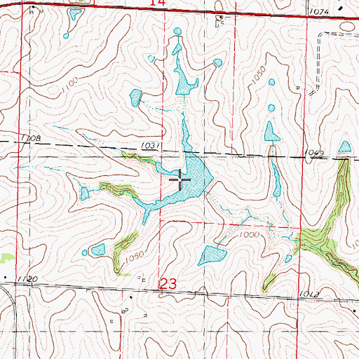 Topographic Map of Nodaway C-20 Lake, MO