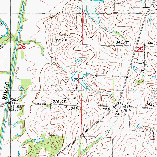 Topographic Map of Worth 8-B Lake, MO