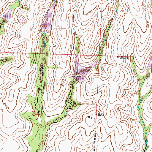 Topographic Map of Tabo Creek Watershed Dam E-40, MO