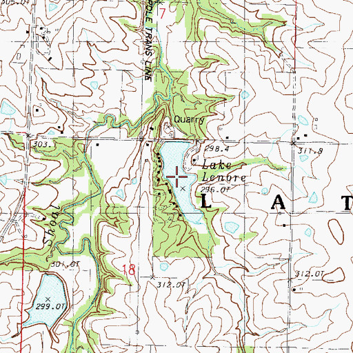 Topographic Map of Lathrop Lake, MO