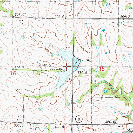 Topographic Map of B-21 Lake, MO
