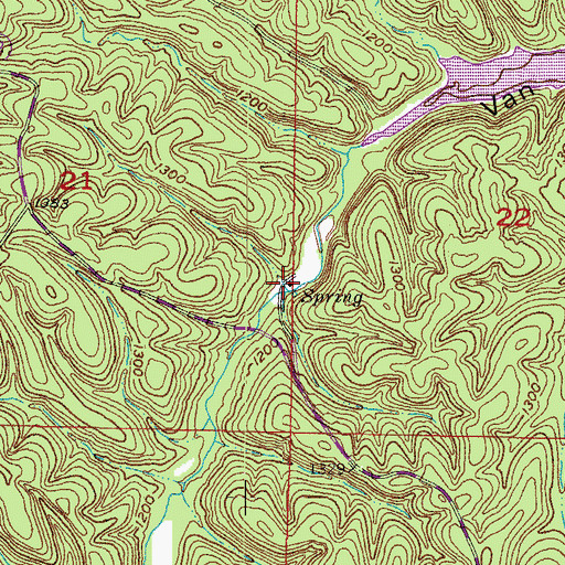 Topographic Map of Van Winkle Mill (historical), AR