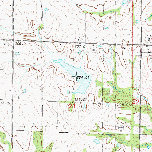 Topographic Map of B-22 Lake, MO