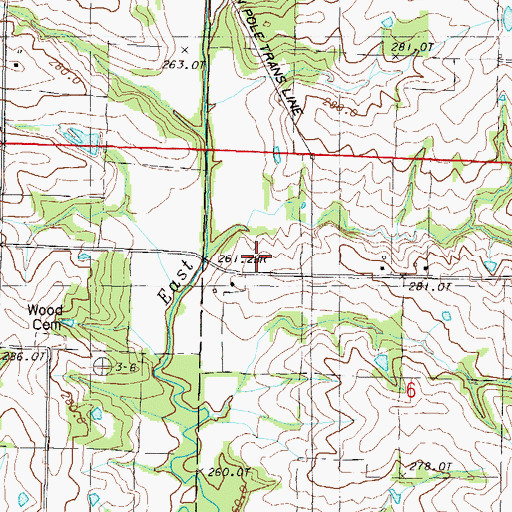 Topographic Map of Duce Lake Dam, MO