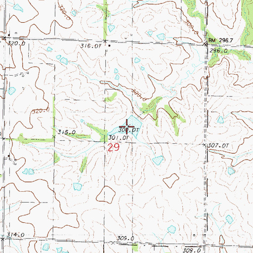 Topographic Map of B-20 Lake, MO