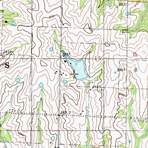 Topographic Map of Nance Dam, MO