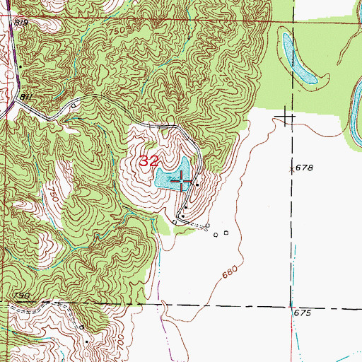 Topographic Map of Temple Stephens Company Dam, MO