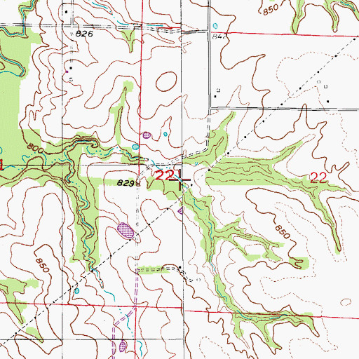 Topographic Map of Harry Freeman Dam, MO