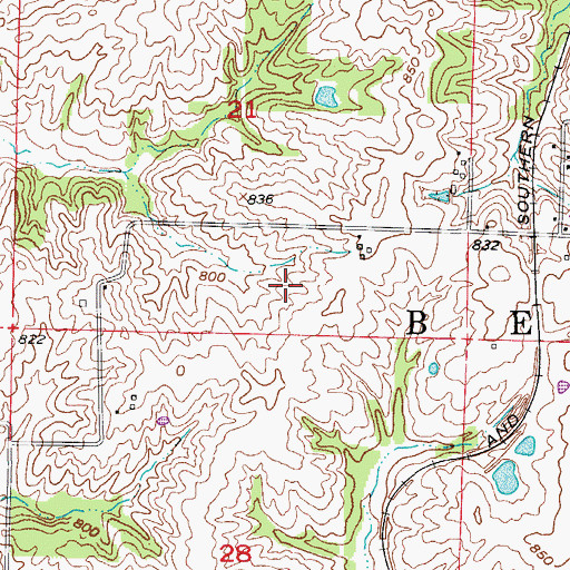 Topographic Map of Keota Lake Dam, MO