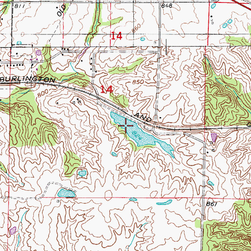 Topographic Map of Bevier Lake, MO