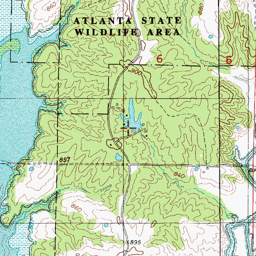 Topographic Map of Claude Bloomberg Dam, MO