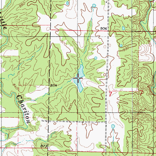 Topographic Map of George Baake Lake, MO