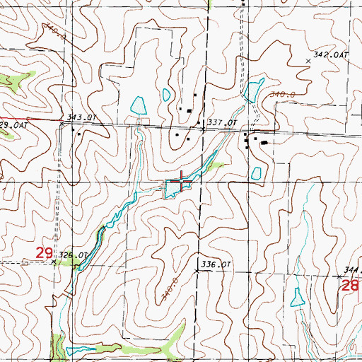 Topographic Map of Shelton Lake, MO