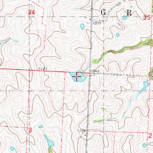 Topographic Map of Linville Lake, MO