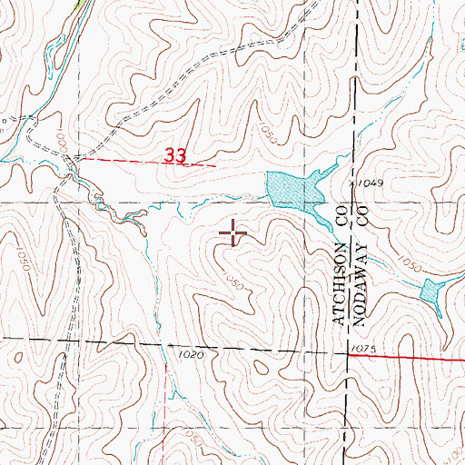 Topographic Map of Mononame 25 Dam, MO