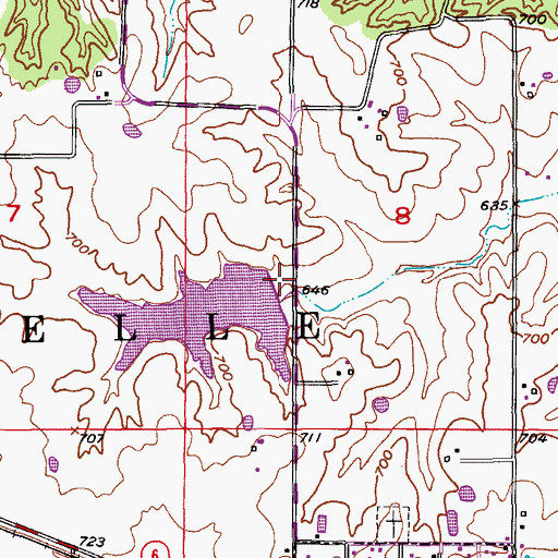 Topographic Map of City of Lewistown Dam, MO
