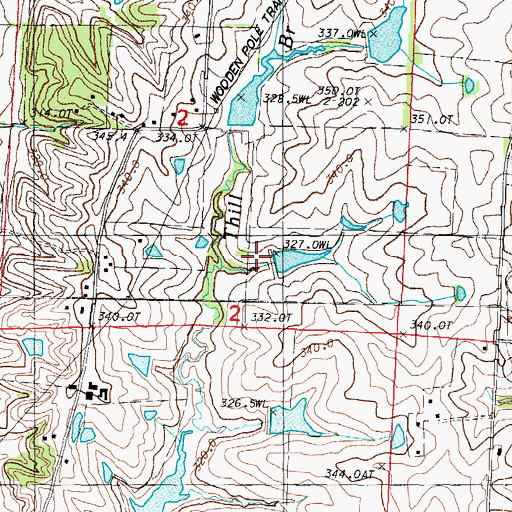 Topographic Map of 102 River Tributaries Watershed 9 Dam, MO