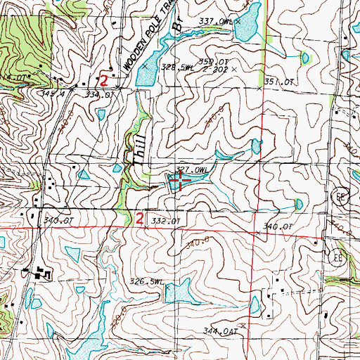 Topographic Map of 102 River Tributaries Watershed 9 Lake, MO