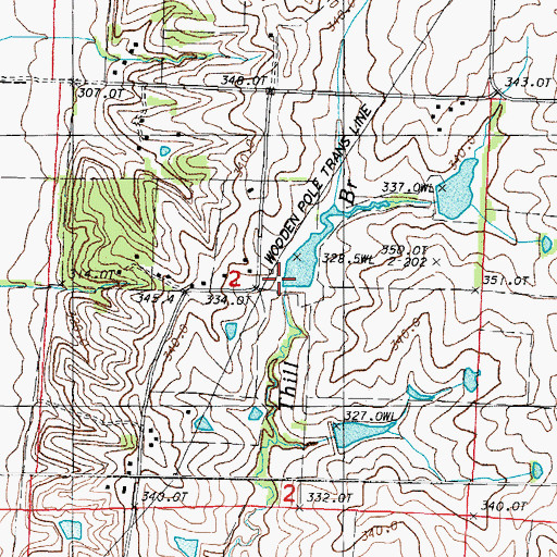 Topographic Map of 102 River Tributaries Watershed Number 12 Dam, MO