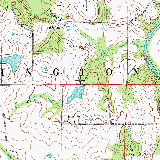 Topographic Map of Dodge Lake Section 5 Dam, MO