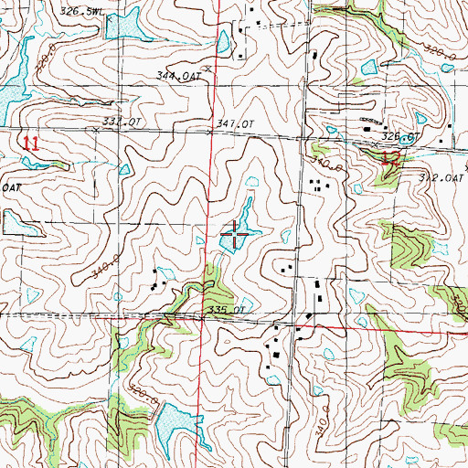 Topographic Map of Hiley Lake, MO