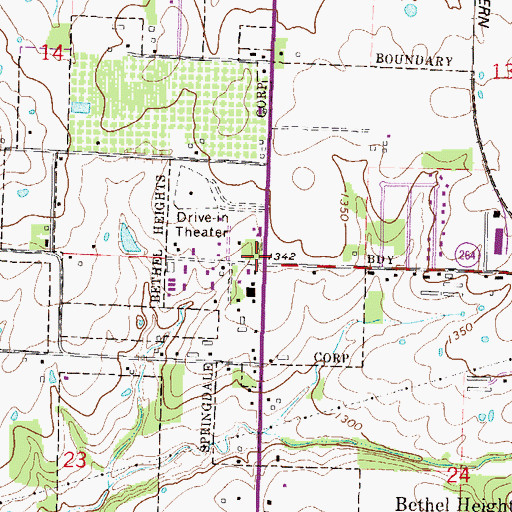 Topographic Map of Vogel (historical), AR