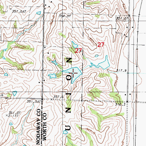 Topographic Map of Number 30 Dam, MO