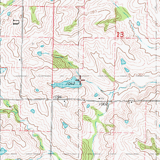 Topographic Map of Kemp Lake Dam, MO