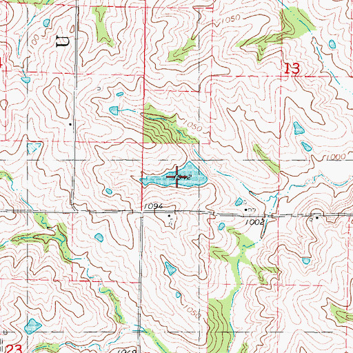 Topographic Map of John Andrews Dam Lake, MO