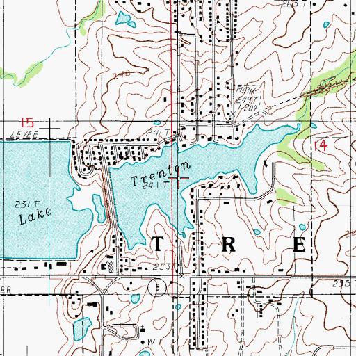 Topographic Map of Trenton Upper Lake, MO