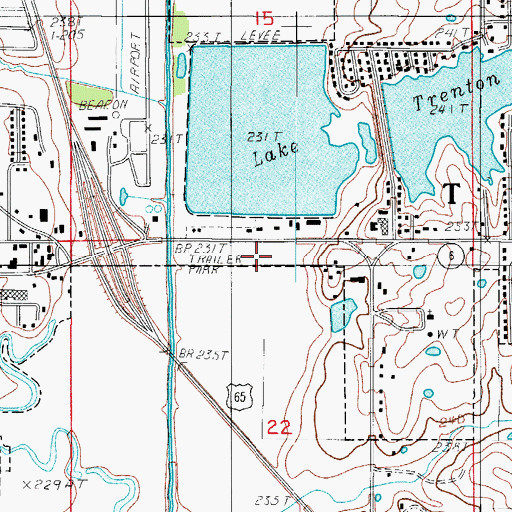 Topographic Map of Trenton Lower Lake Dam, MO