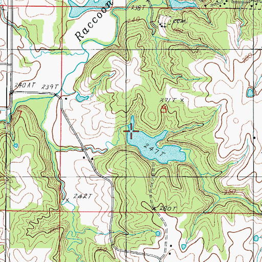 Topographic Map of Hammond Lake Dam, MO