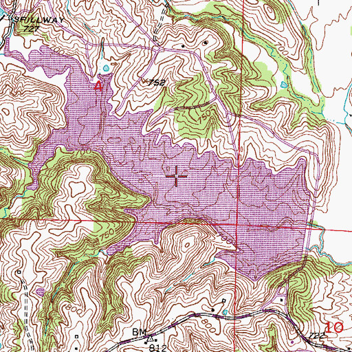Topographic Map of D C Rogers Lake, MO