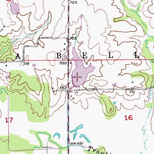 Topographic Map of New La Belle Lake Dam, MO