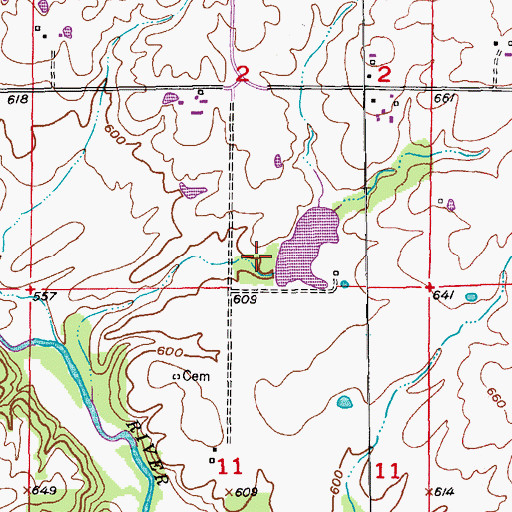Topographic Map of Luttrell Farms Lake, MO